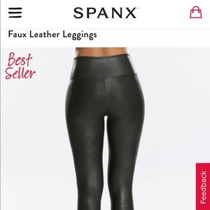 Spanx faux leather leggings size small
